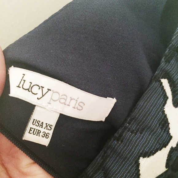 Beautiful Patterned dark blue and white Dress - Picture 9 of 13